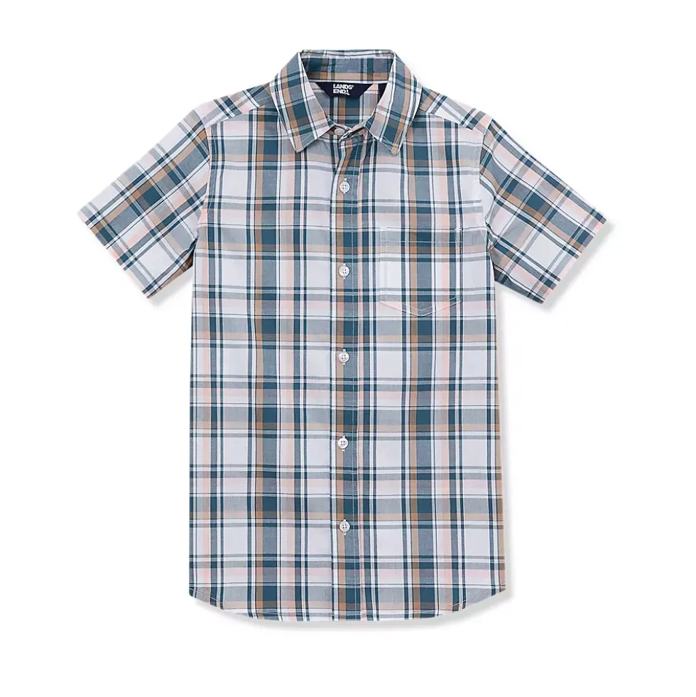 Boys Short Sleeve Poplin Camp Shirt