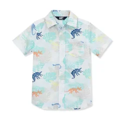 Boys Short Sleeve Poplin Camp Shirt