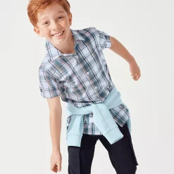Boys Short Sleeve Poplin Camp Shirt