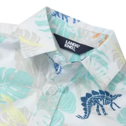 Boys Short Sleeve Poplin Camp Shirt
