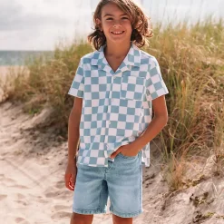 Boys Short Sleeve Slub Camp Shirt