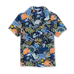 Boys Short Sleeve Slub Camp Shirt