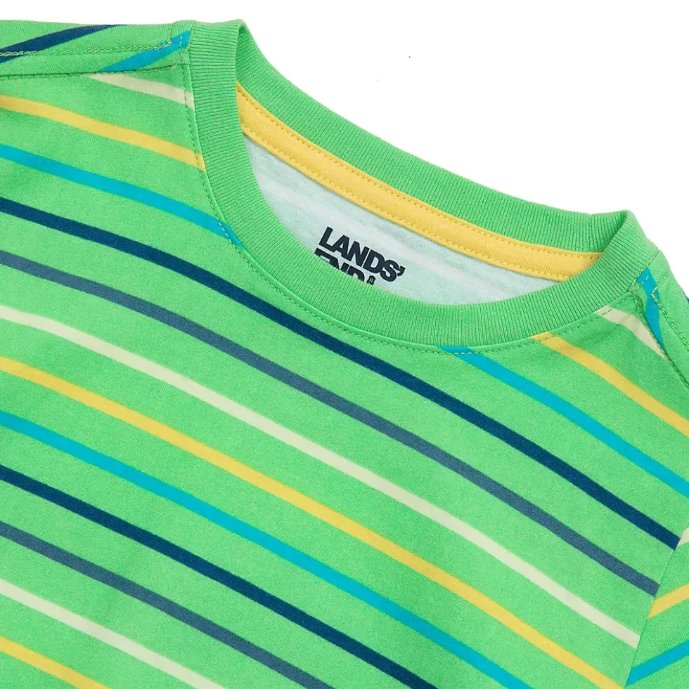Boys Short Sleeve Stripe Crewneck Tee