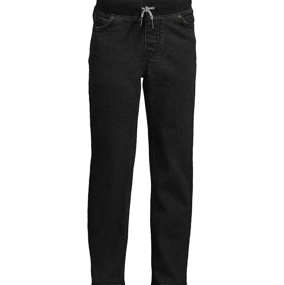 Boys Slim Iron Knee Stretch Pull On Denim Jeans
