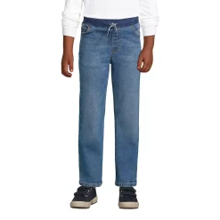 Boys Slim Iron Knee Stretch Pull On Denim Jeans
