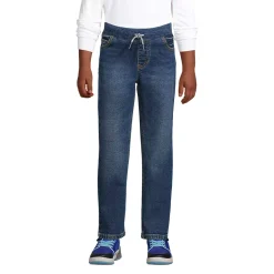 Boys Slim Iron Knee Stretch Pull On Denim Jeans