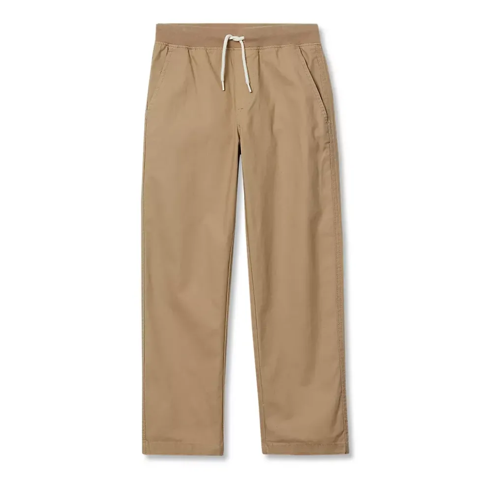 Boys Stretch Soft Rib Waist Iron Knee Pull On Pants