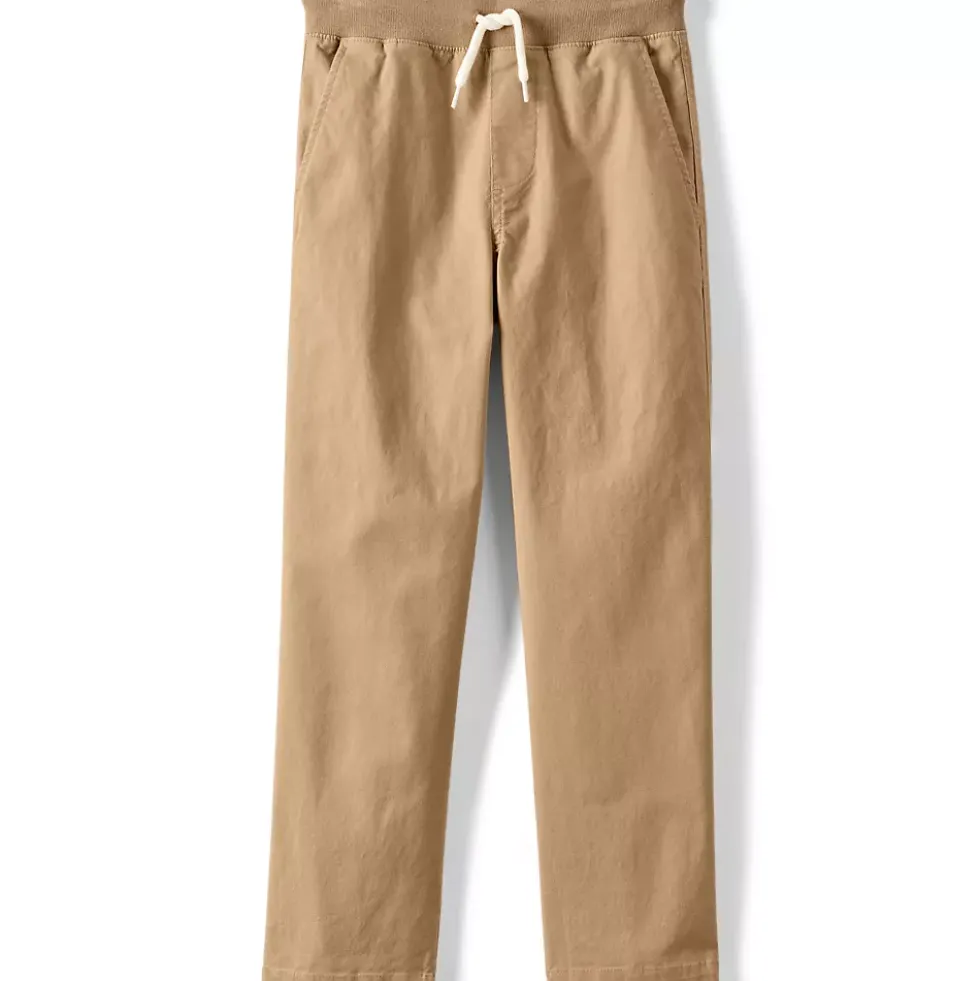 Boys Stretch Soft Rib Waist Iron Knee Pull On Pants