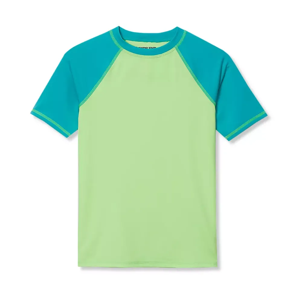 Boys Sunshade UPF 50 Chlorine Resistant Short Sleeve Crew Neck Rash Guard