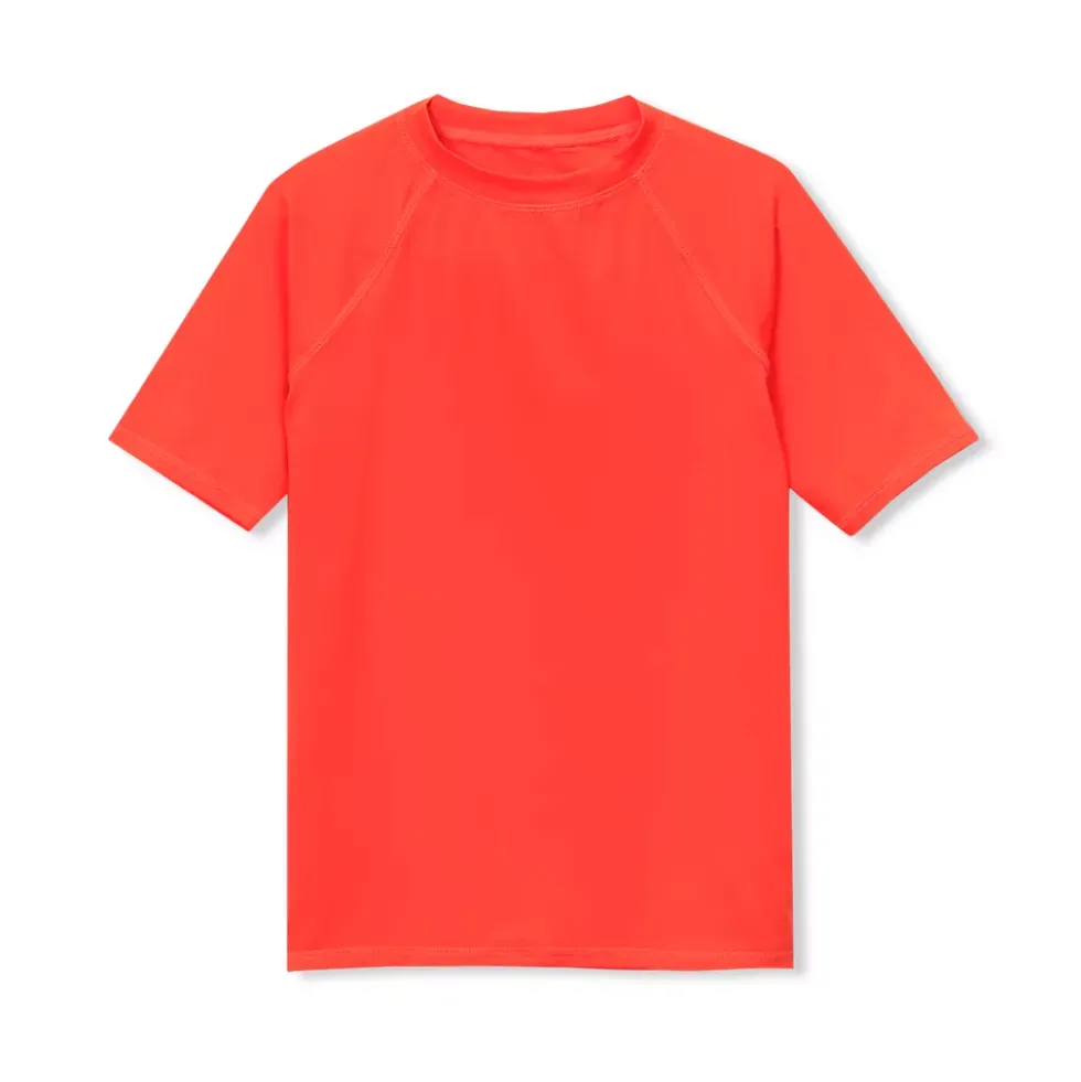 Boys Sunshade UPF 50 Chlorine Resistant Short Sleeve Crew Neck Rash Guard