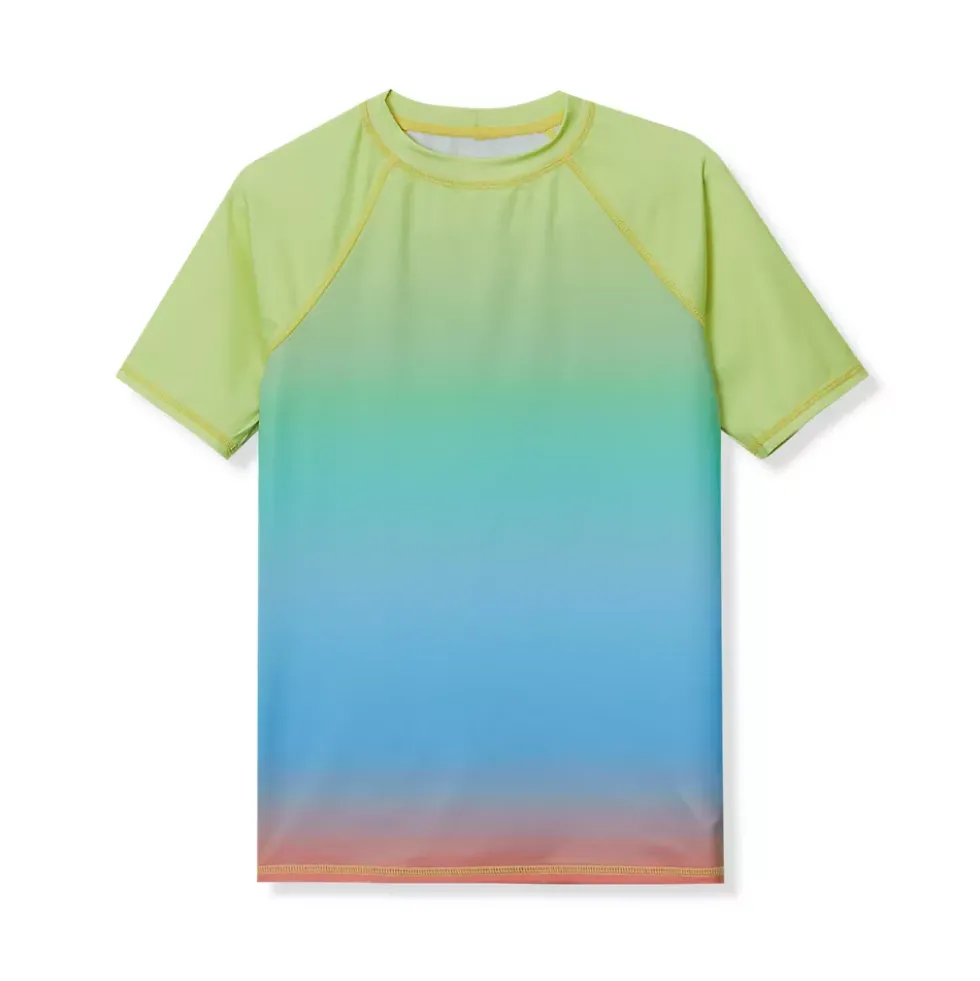 Boys Sunshade UPF 50 Chlorine Resistant Short Sleeve Crew Neck Rash Guard