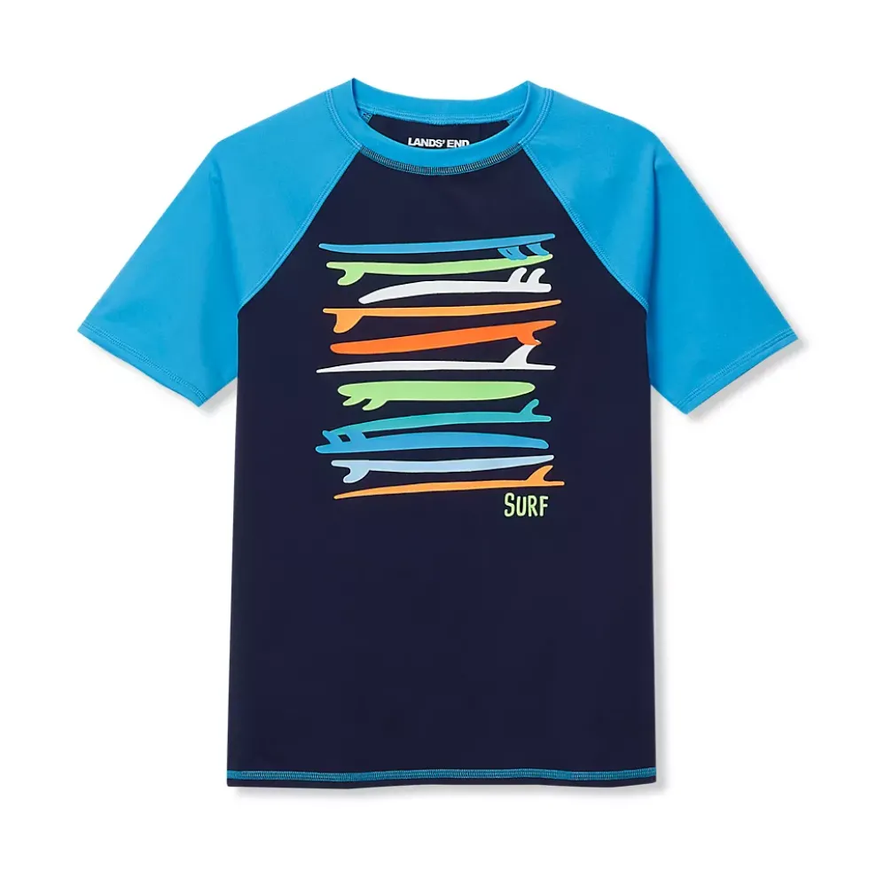 Boys Sunshade UPF 50 Chlorine Resistant Short Sleeve Crew Neck Rash Guard