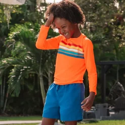 Boys Sunshade UPF 50 Chlorine Resistant Long Sleeve Crew Neck Rash Guard