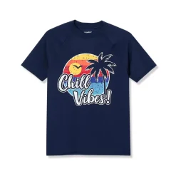 Boys Sunshade UPF 50 Chlorine Resistant Short Sleeve Crew Neck Rash Guard