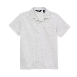 Boys Terry Knit Button Down Shirt