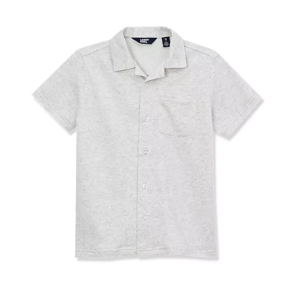 Boys Terry Knit Button Down Shirt