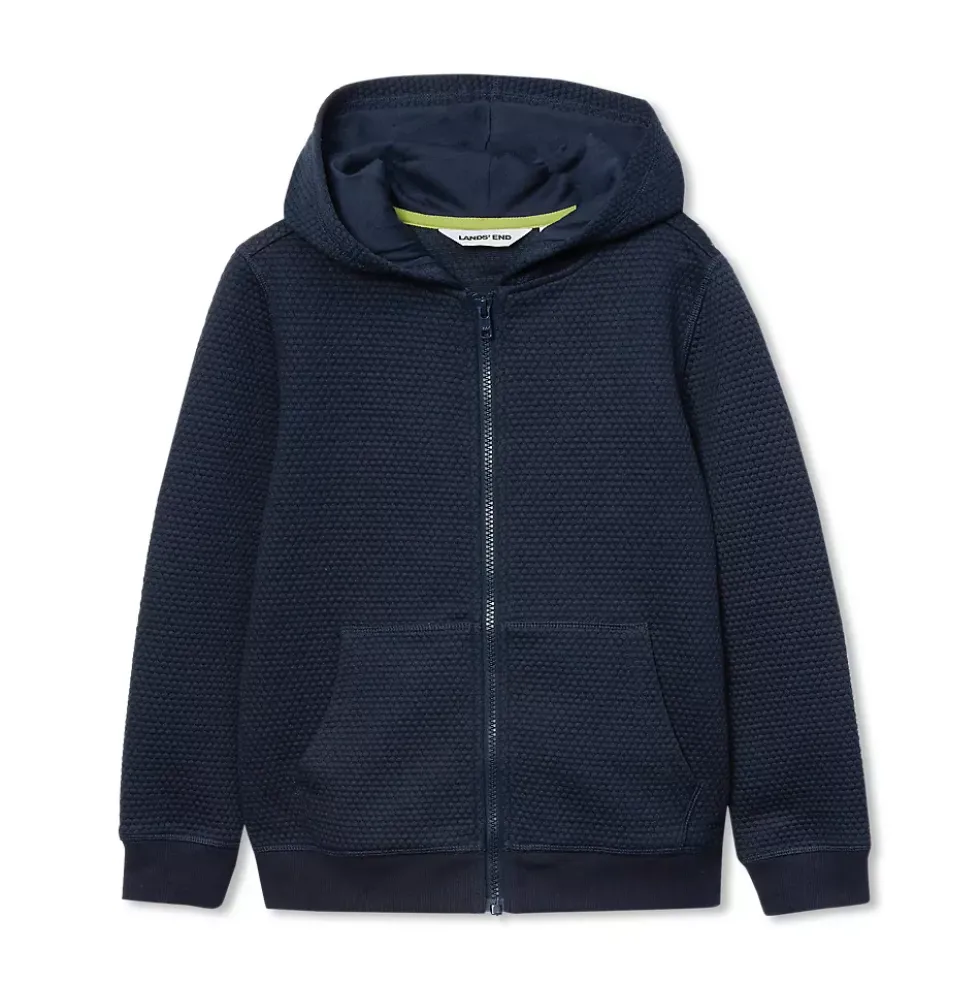 Boys Texture Knit Zip Up Hoodie