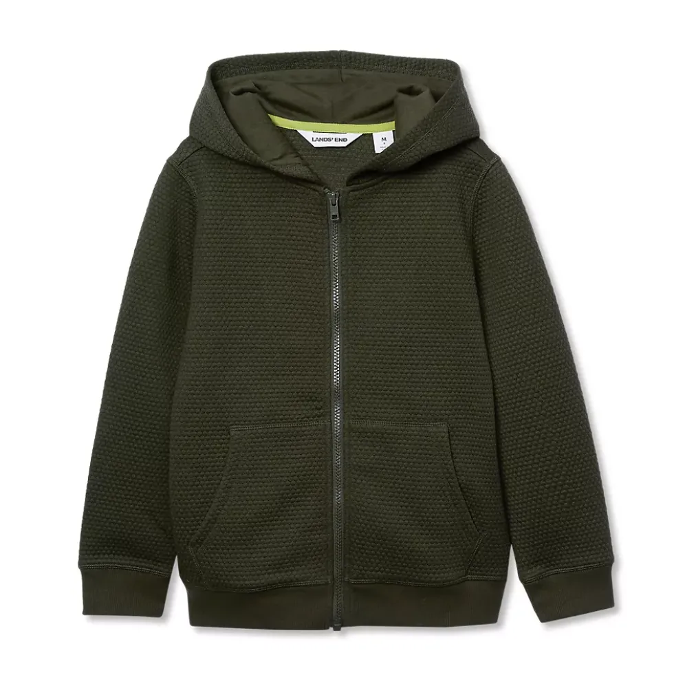 Boys Texture Knit Zip Up Hoodie