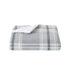 Cannon Cozy Teddy Plaid Sweater Knit Blanket