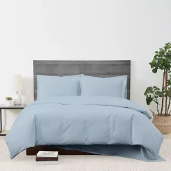 Cannon Solid Cotton Percale Duvet Cover Set