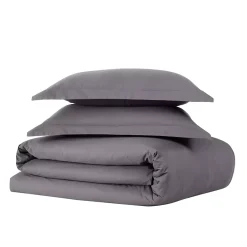 Cannon Solid Cotton Percale Duvet Cover Set