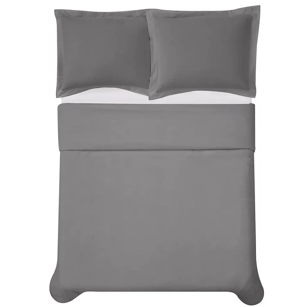 Cannon Solid Cotton Percale Duvet Cover Set