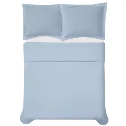 Cannon Solid Cotton Percale Duvet Cover Set