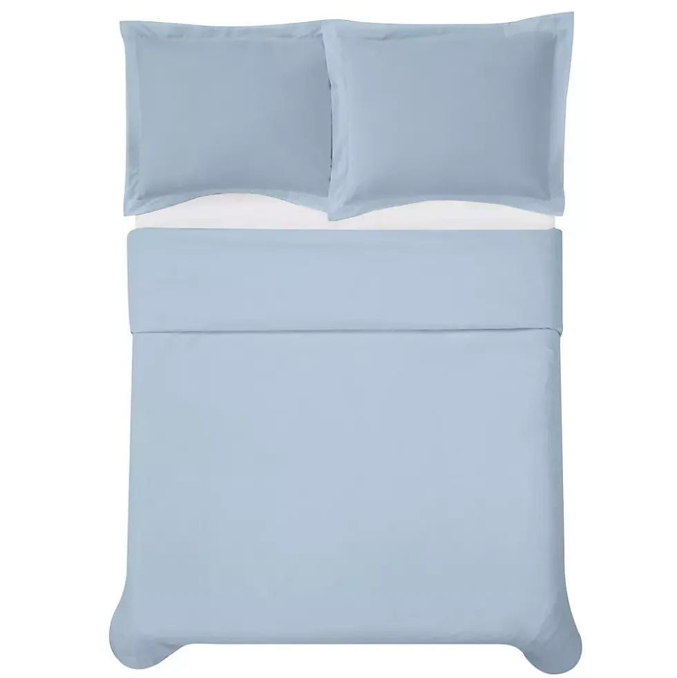 Cannon Solid Cotton Percale Duvet Cover Set