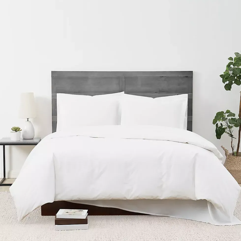 Cannon Solid Cotton Percale Duvet Cover Set