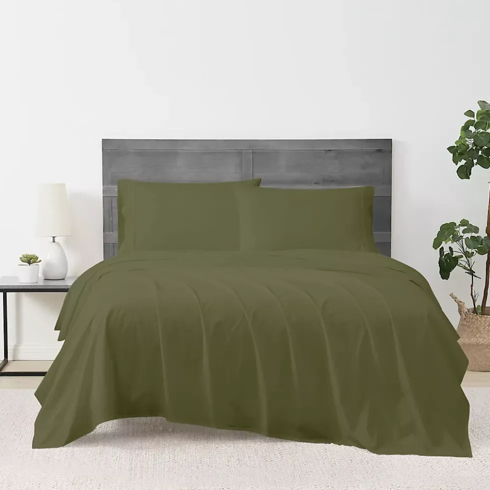 Cannon Solid Cotton Percale Sheet Set