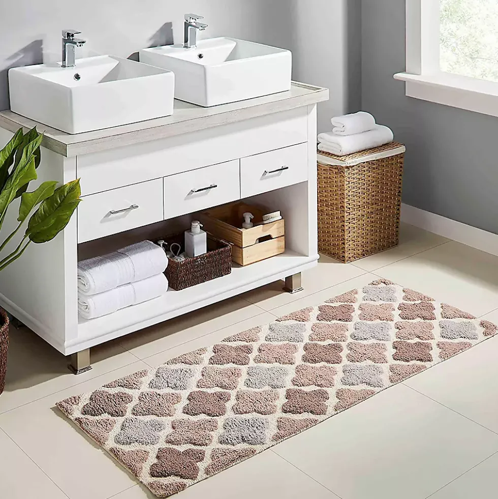 Chesapeake Alloy Moroccan Tile Cotton Anti Skid Bath Runner