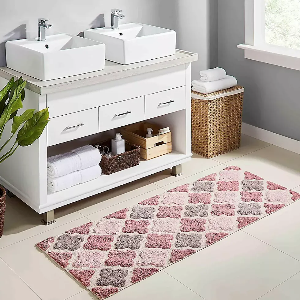 Chesapeake Alloy Moroccan Tile Cotton Anti Skid Bath Runner
