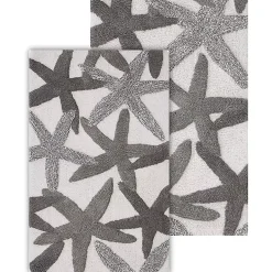 Chesapeake Ariel Star Pattern Cotton Anti Skid 2 Piece Bath Rug Set