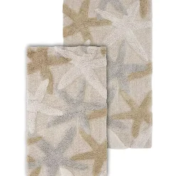 Chesapeake Ariel Star Pattern Cotton Anti Skid 2 Piece Bath Rug Set