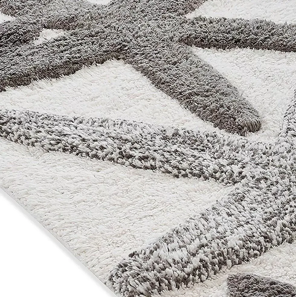 Chesapeake Ariel Star Pattern Cotton Anti Skid 2 Piece Bath Rug Set