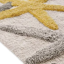 Chesapeake Ariel Star Pattern Cotton Anti Skid 2 Piece Bath Rug Set