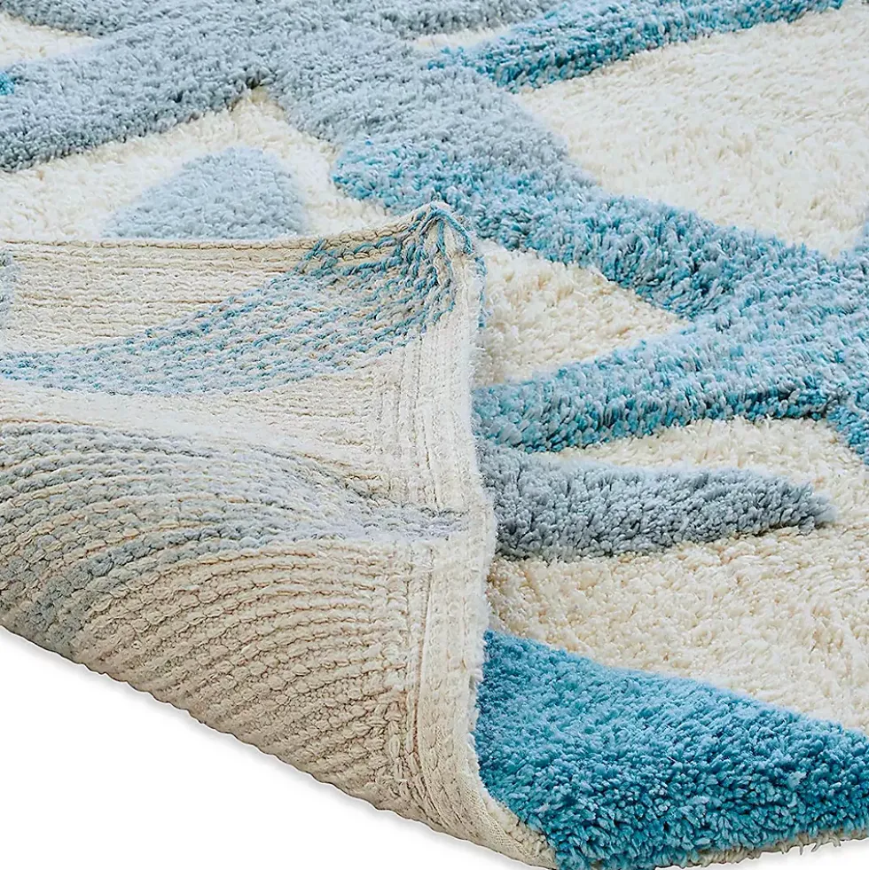 Chesapeake Ariel Star Pattern Cotton Anti Skid 2 Piece Bath Rug Set