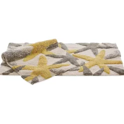 Chesapeake Ariel Star Pattern Cotton Anti Skid 2 Piece Bath Rug Set
