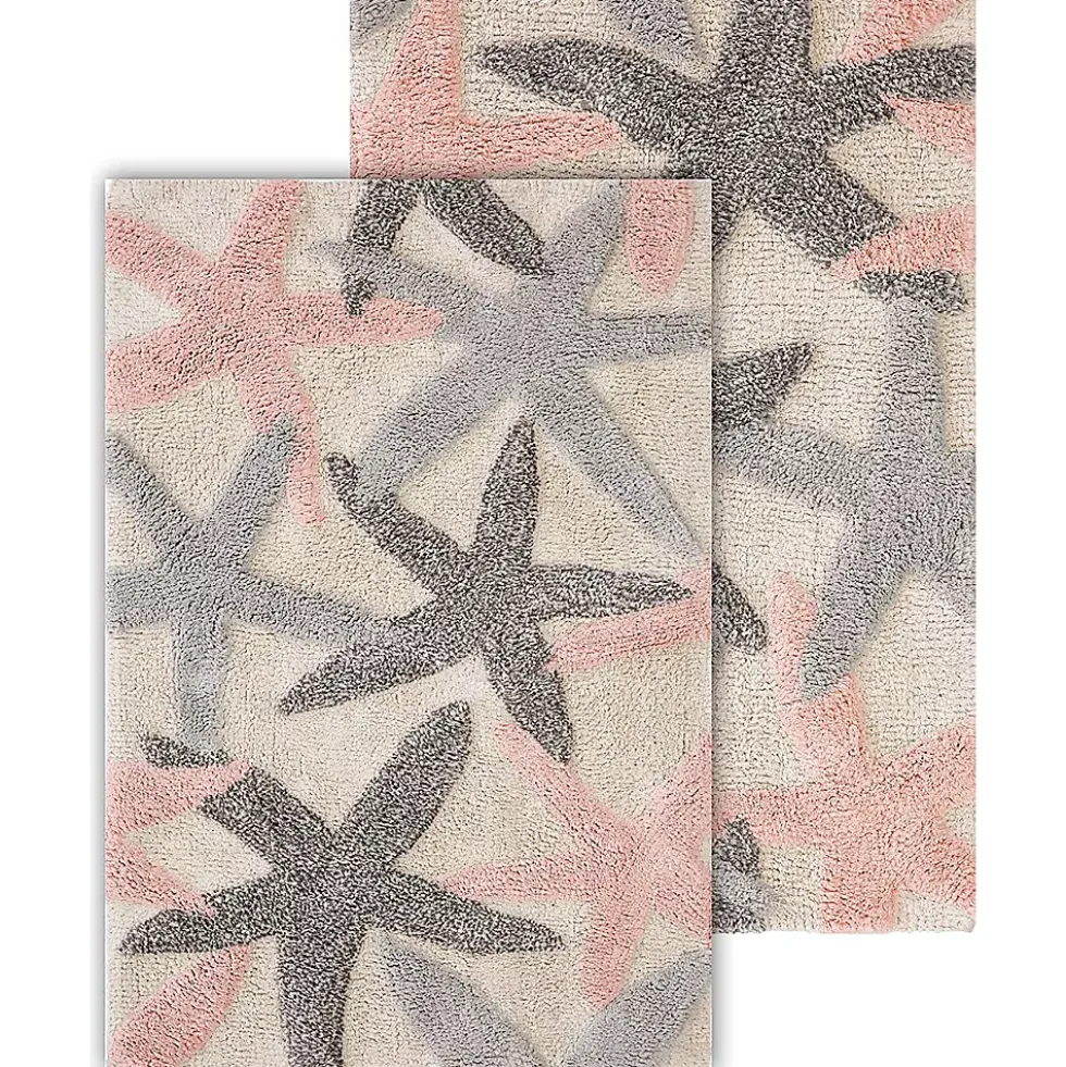 Chesapeake Ariel Star Pattern Cotton Anti Skid 2 Piece Bath Rug Set