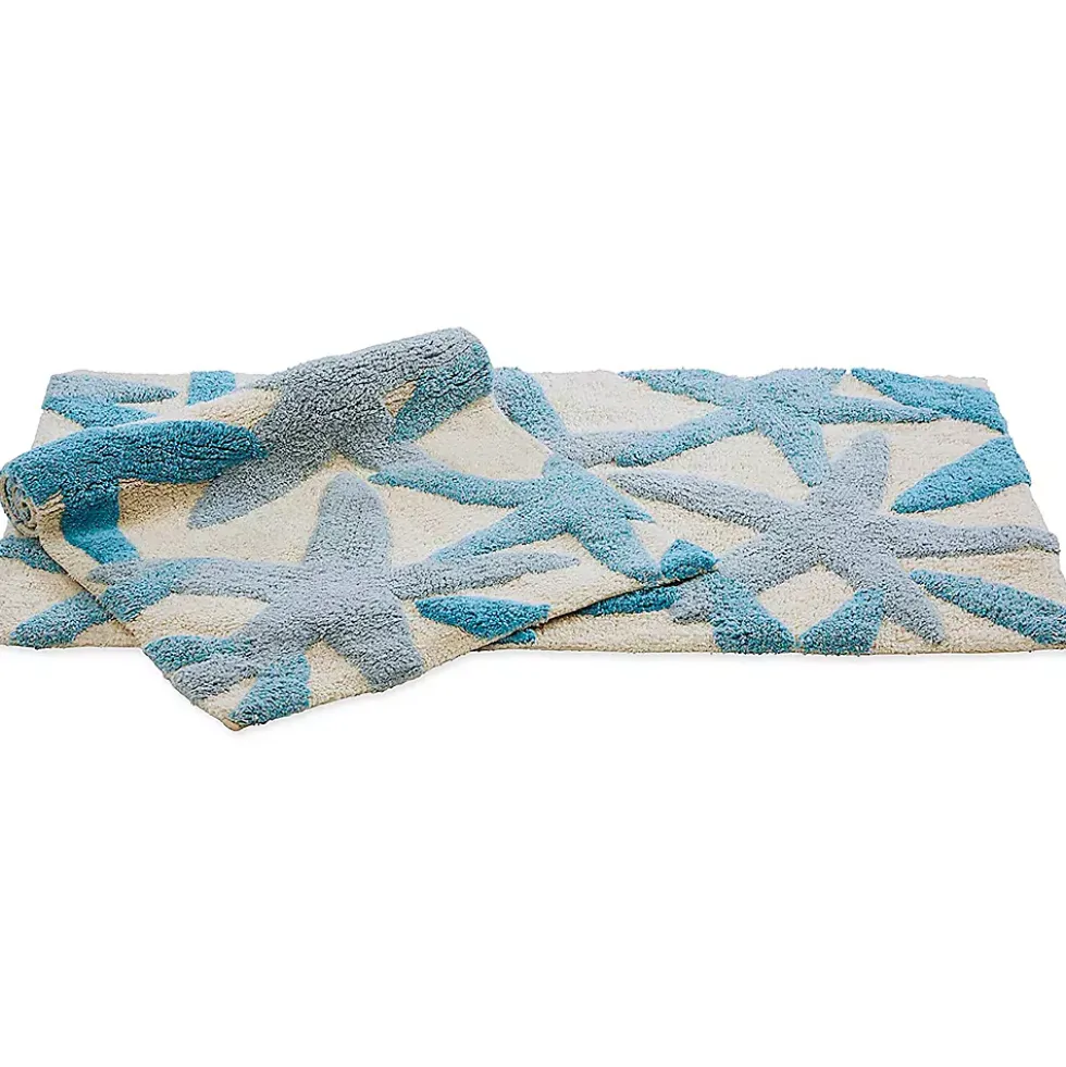 Chesapeake Ariel Star Pattern Cotton Anti Skid 2 Piece Bath Rug Set