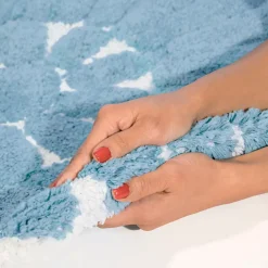 Chesapeake Bursting Flower Cotton Anti Skid 2 Piece Round Bath Rug Set