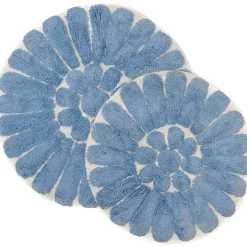 Chesapeake Bursting Flower Cotton Anti Skid 2 Piece Round Bath Rug Set