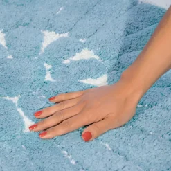 Chesapeake Bursting Flower Cotton Anti Skid 2 Piece Round Bath Rug Set