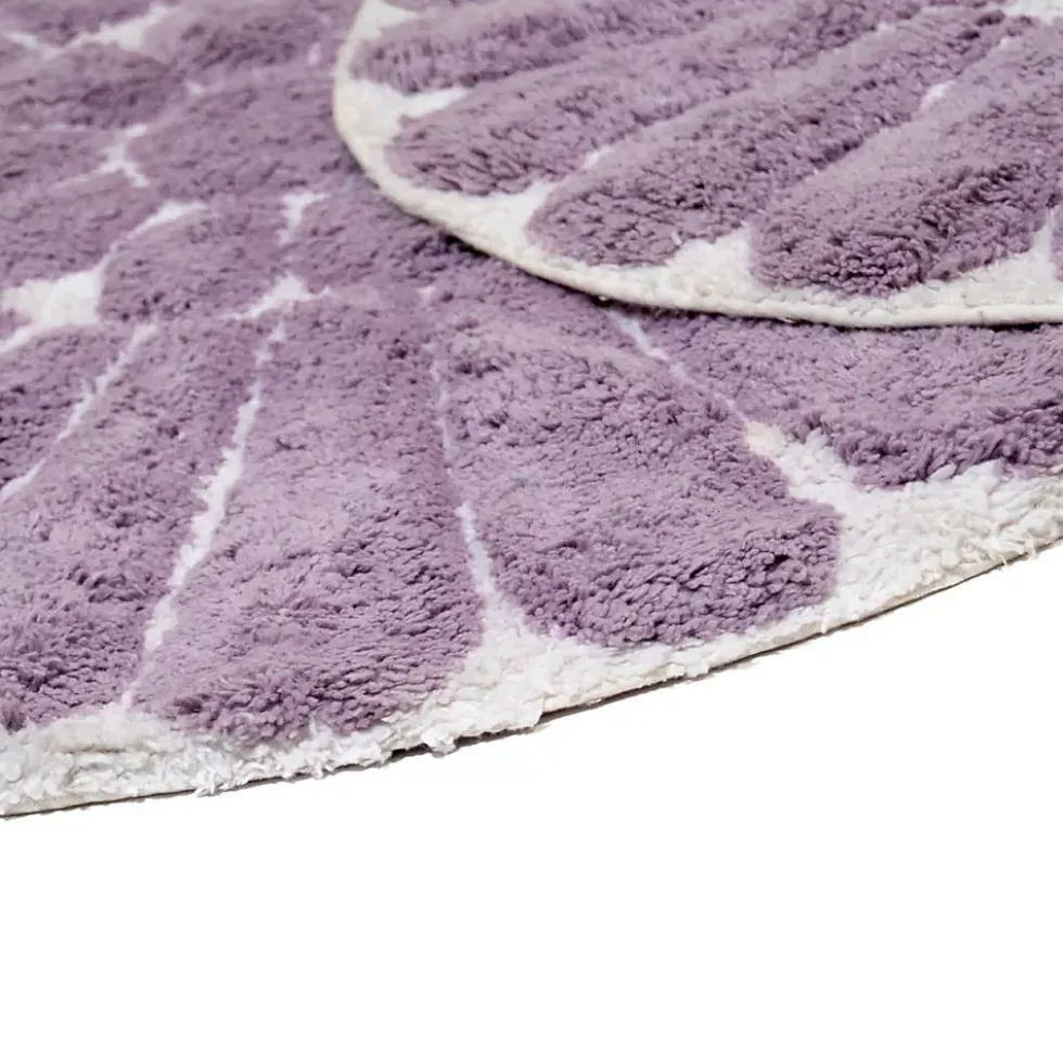 Chesapeake Bursting Flower Cotton Anti Skid 2 Piece Round Bath Rug Set