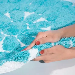 Chesapeake Bursting Flower Cotton Anti Skid 2 Piece Round Bath Rug Set