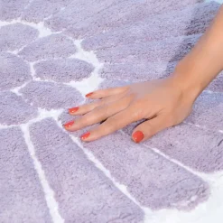 Chesapeake Bursting Flower Cotton Anti Skid 2 Piece Round Bath Rug Set