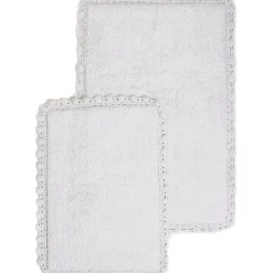 Chesapeake Crochet Cotton Anti Skid 2 Piece Bath Rug Set
