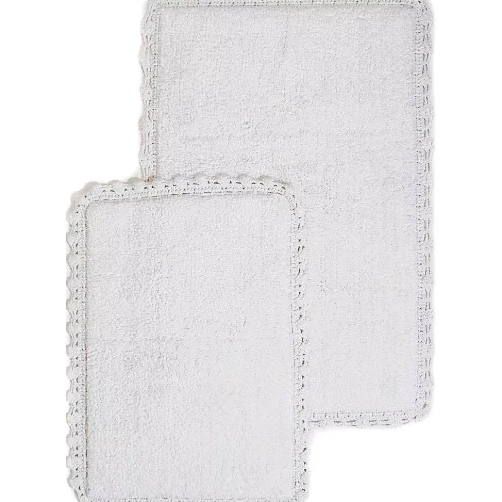 Chesapeake Crochet Cotton Anti Skid 2 Piece Bath Rug Set