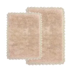 Chesapeake Crochet Cotton Anti Skid 2 Piece Bath Rug Set