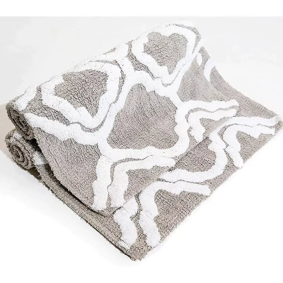 Chesapeake Double Quatrefoil Cotton Anti Skid 2 Piece Bath Rug Set